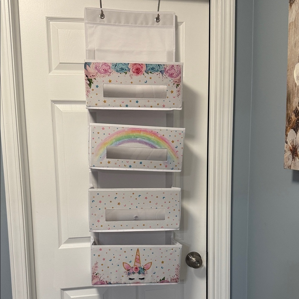 Unicorn and Rainbow Hanging Organizer